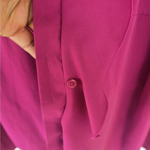 New Maggie Barnes Blouse Sz 5X Red Plus Ruffle Front Long Sleeve - Picture 9 of 13